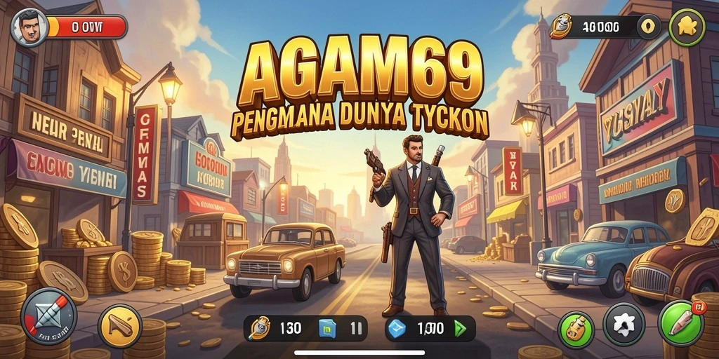 Tampilan gameplay <strong>AGAM69</strong> yang memukau dengan manajemen bisnis yang dinamis.