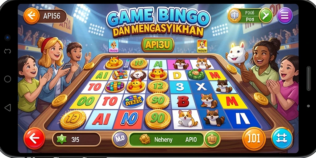 Tampilan gameplay Bingo yang menarik dan penuh warna di API36.