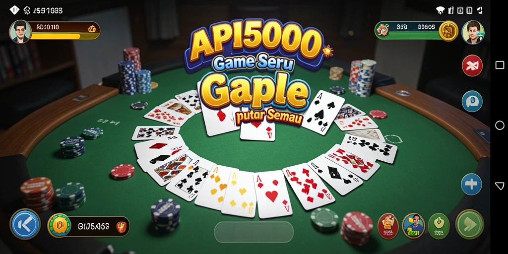 Tampilan utama gameplay Gaple API5000 yang seru dan interaktif.