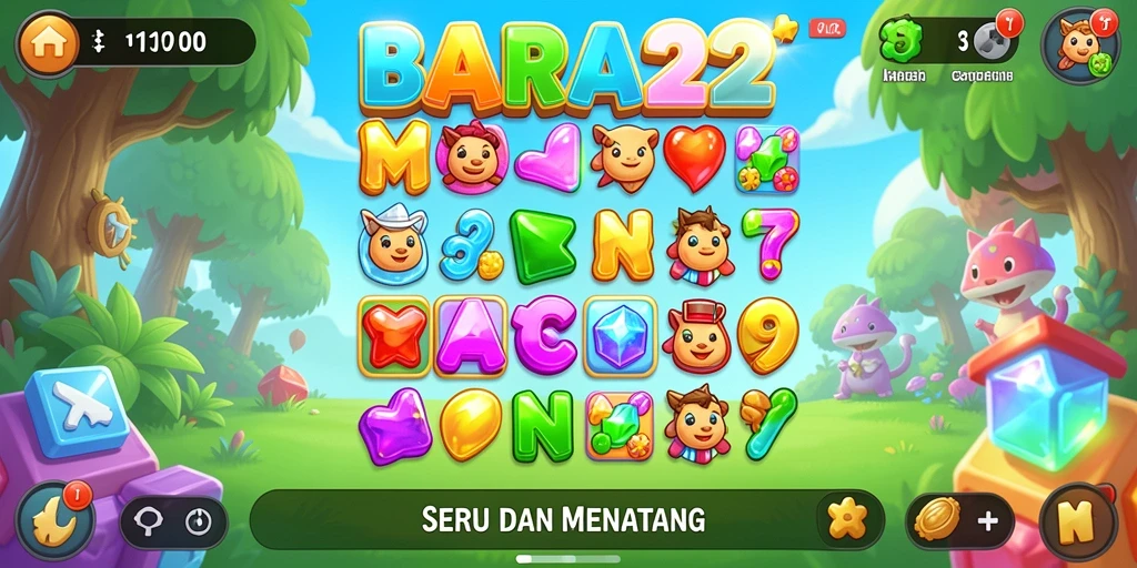 Tampilan gameplay seru BARA22 dengan tantangan Match-3.
