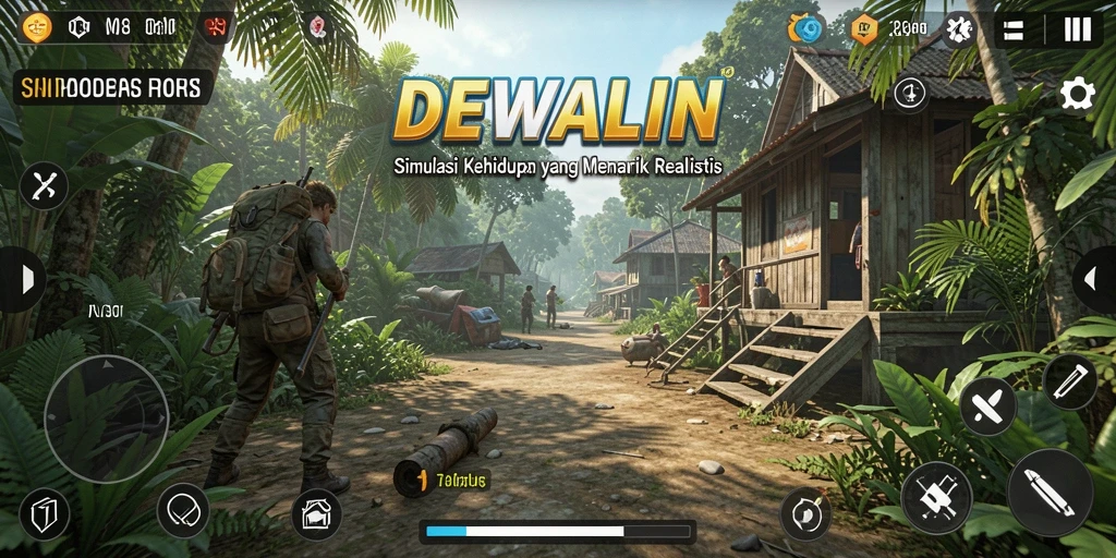 Gameplay DEWALIN yang menampilkan kehidupan virtual yang interaktif.