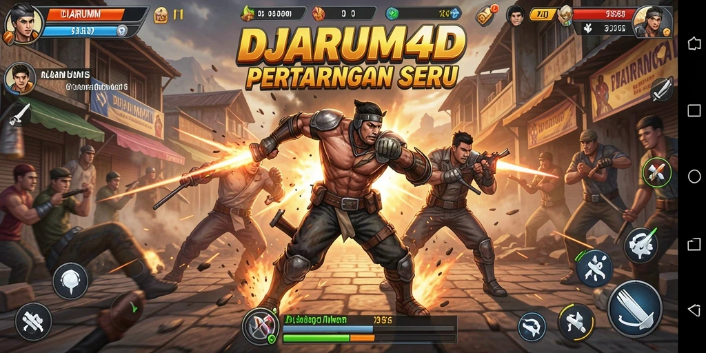 Screenshot menampilkan aksi pertarungan seru di DJARUM4D.