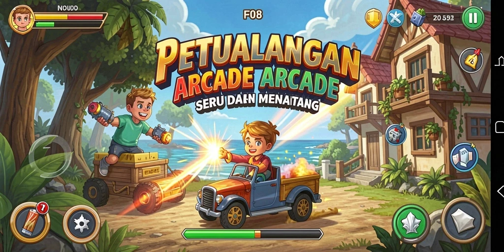 Screenshot F08 menampilkan aksi gameplay yang dinamis dan seru.