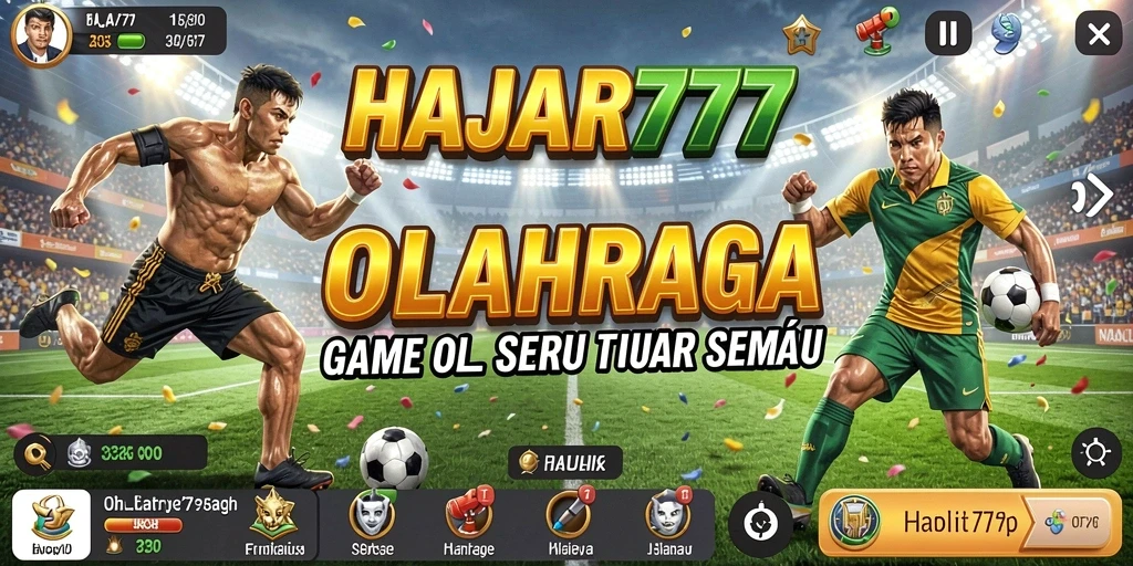 Tampilan gameplay seru dalam HAJAR777 dengan aksi olahraga intens.