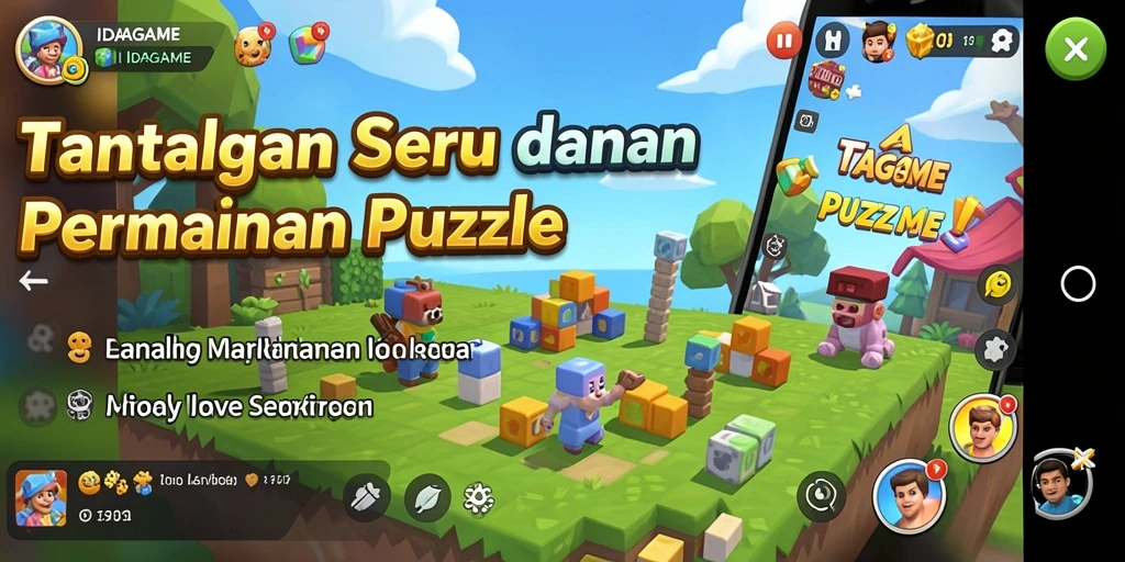 Tampilan gameplay menantang dalam IDAGAME dengan variasi puzzle.
