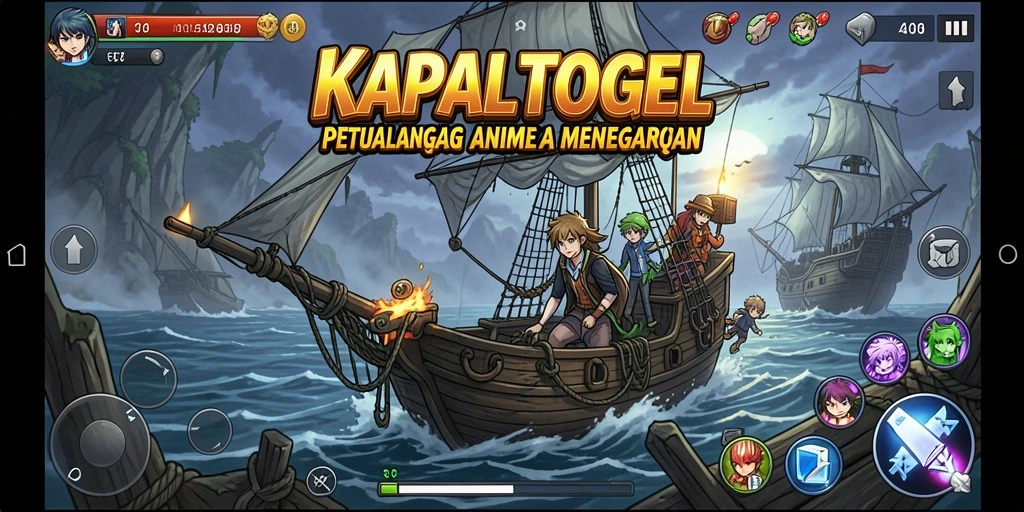 Tampilan gameplay KAPALTOGEL yang menampilkan aksi anime yang seru.