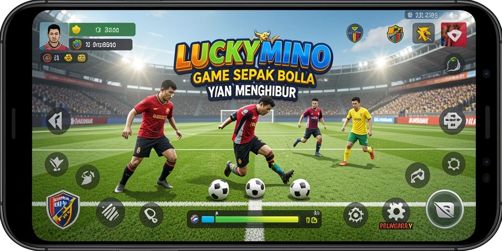Gameplay mendebarkan di LUCKYMINO, pengalaman sepak bola nyata.