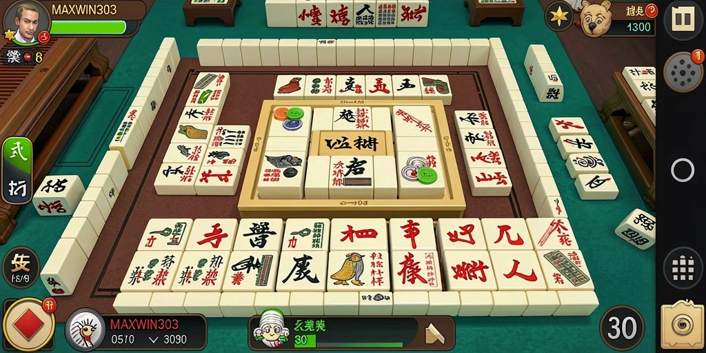 Tampilan gameplay Mahjong yang menarik dan interaktif.