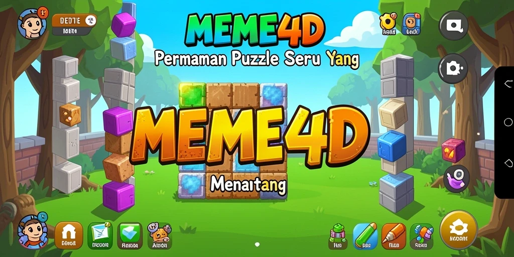 Tampilan gameplay <strong>MEME4D</strong> yang penuh teka-teki seru dan tantangan.