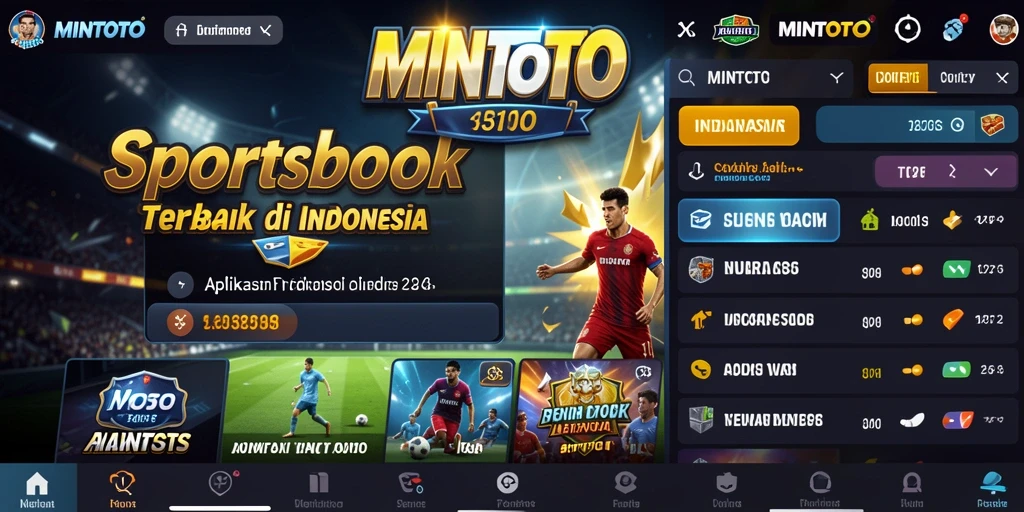 Tampilan menarik dalam aplikasi MINTOTO saat bertaruh pada olahraga.