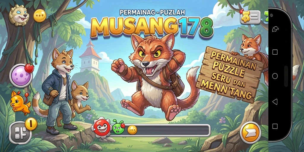 Screenshot gameplay MUSANG178 yang penuh warna dan tantangan Puzzle.
