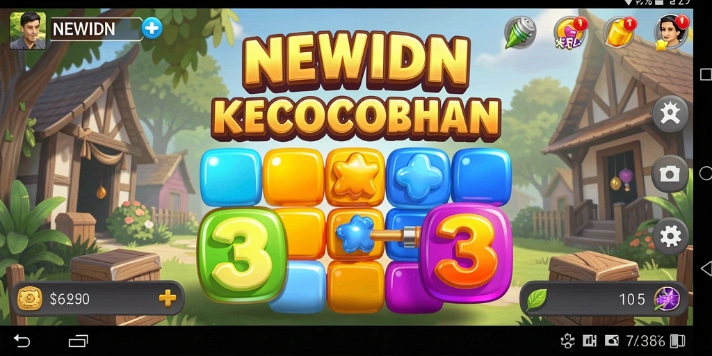 Tampilan gameplay NEWIDN yang vibrant dan penuh warna.