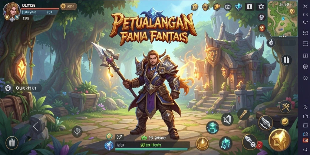 Tampilan gameplay OLX128 yang menakjubkan dan penuh aksi RPG.