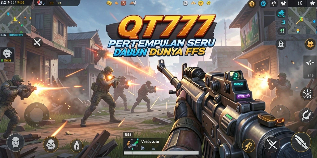 Screenshot gameplay QT777 menampilkan pertempuran sengit di medan perang.