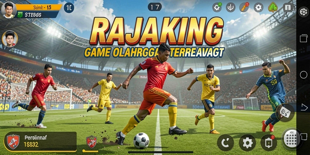 Tampilan screenshot RAJAKING menampilkan aksi seru dalam pertandingan olahraga.