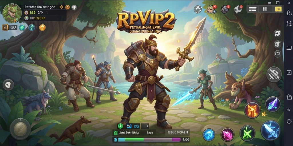 Tangkapan layar RPVIP2 menampilkan aksi seru dalam pertempuran RPG.