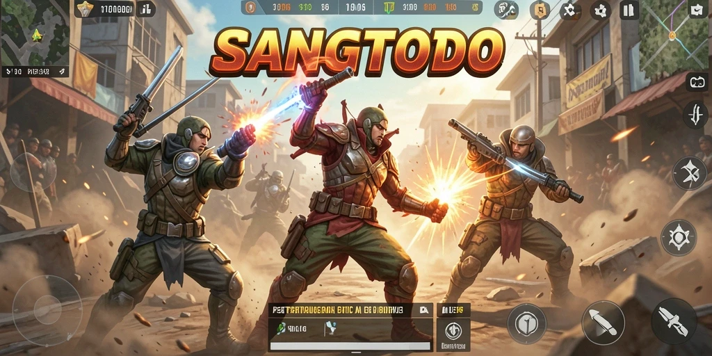 Tampilan gameplay SANGTOTO yang intens dan mendebarkan dalam pertarungan Battle Royale.