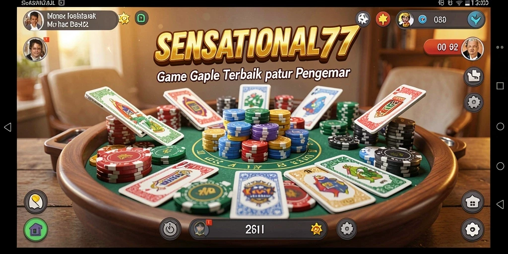 Screenshot gameplay SENSATIONAL77 yang menampilkan serunya bermain Gaple.