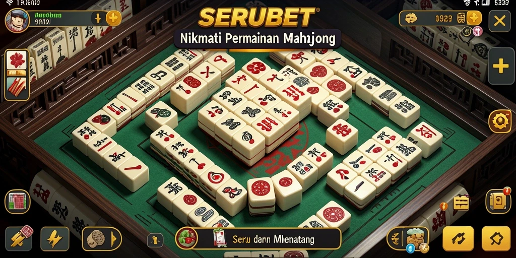 Screenshot gameplay SERUBET yang menunjukkan suasana permainan Mahjong yang seru.