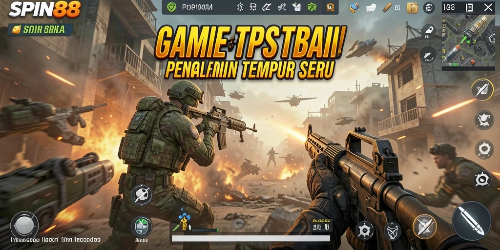 Tangkapan layar dari gameplay SPIN88 yang menampilkan aksi seru dalam pertempuran TPS.