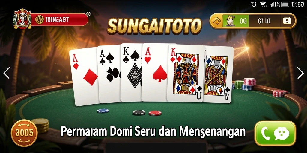 Screenshot gameplay SUNGAITOTO dengan aksi seru Domino.