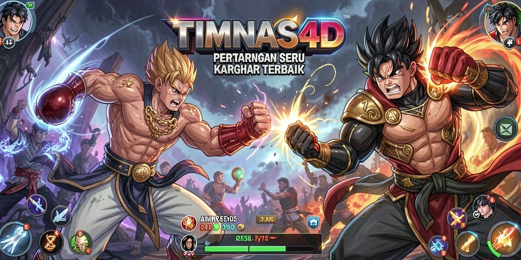 Gameplay seru di TIMNAS4D dengan karakter bertarung yang dinamis.