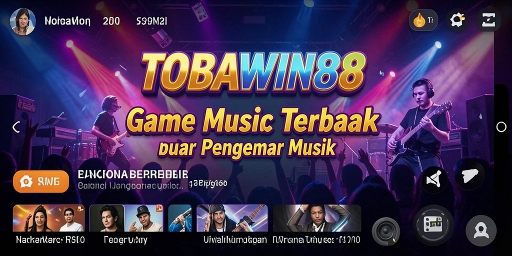 Screenshot utama TOBAWIN88 menampilkan gameplay interaktif musik yang seru.